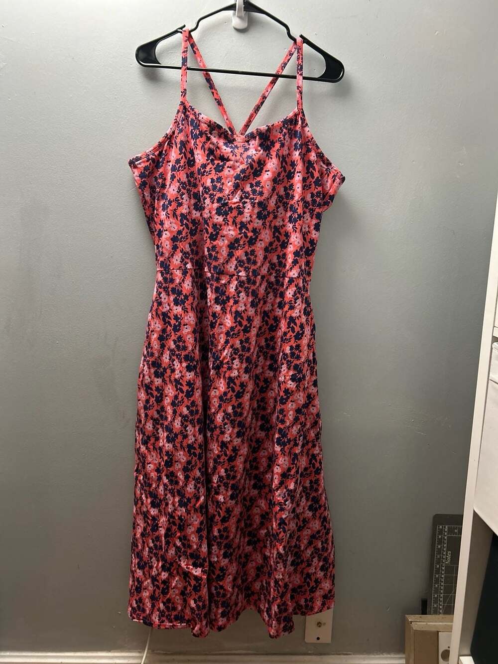 Pact Organic Cotton Fit & Flare Midi Dress Sweet Floral Cayenne